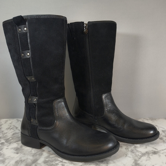 Nurture Women's Dericka Black Suede /Leather Riding Boots , Size 8M - Picture 1 of 12